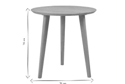 Table à manger ronde en bois clair chêne massif D75 cm OKSANA