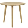 Table à manger ronde en bois clair chêne massif D90 cm OKSANA