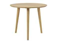 Table à manger ronde en bois clair chêne massif D90 cm OKSANA