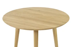 Table à manger ronde en bois clair chêne massif D90 cm OKSANA
