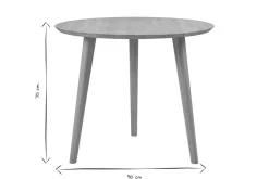 Table à manger ronde en bois clair chêne massif D90 cm OKSANA