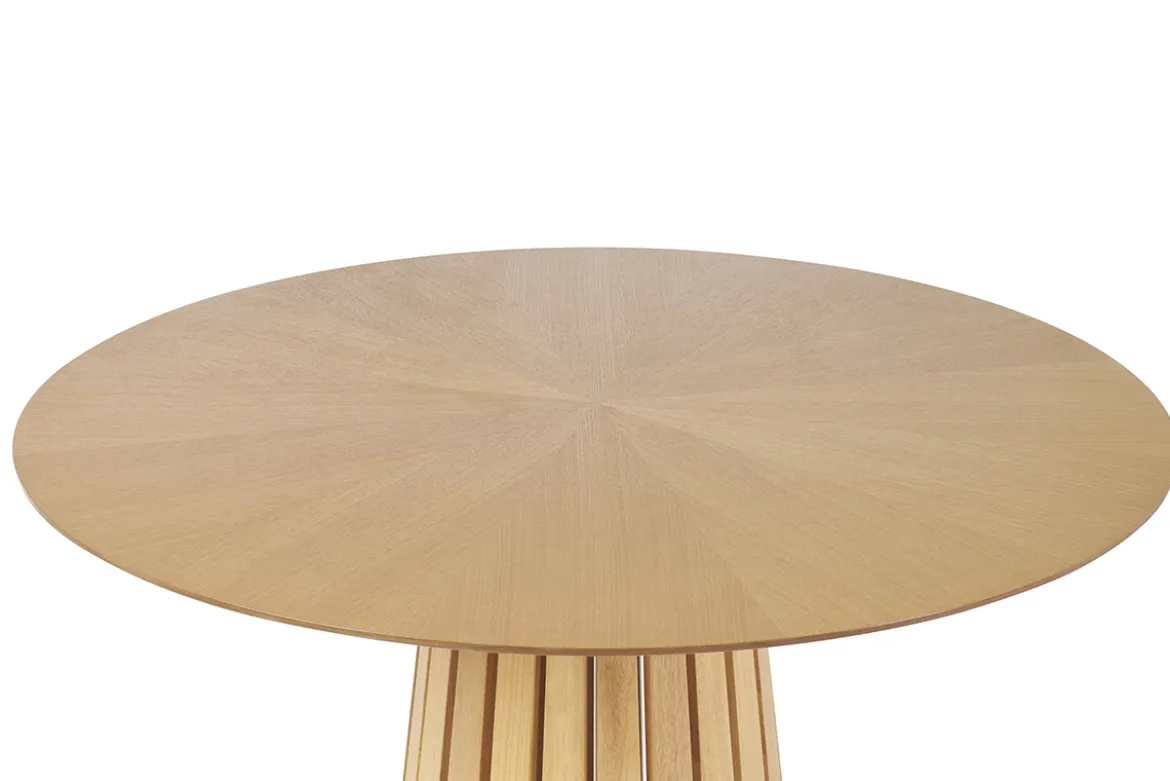 Table à manger ronde en bois clair chêne D137 cm DITA