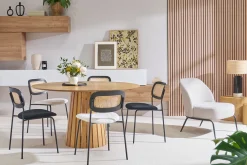 Table à manger ronde en bois clair chêne D137 cm DITA