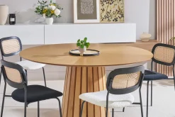 Table à manger ronde en bois clair chêne D137 cm DITA