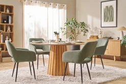 Table à manger ronde en bois clair chêne D137 cm DITA