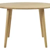 Table à manger ronde en bois clair chêne massif D120 cm OKSANA