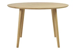 Table à manger ronde en bois clair chêne massif D120 cm OKSANA