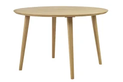 Table à manger ronde en bois clair chêne massif D120 cm OKSANA