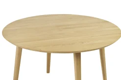 Table à manger ronde en bois clair chêne massif D120 cm OKSANA
