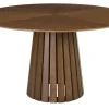 Table à manger ronde en bois foncé noyer D137 cm DITA
