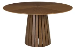Table à manger ronde en bois foncé noyer D137 cm DITA
