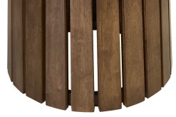 Table à manger ronde en bois foncé noyer D137 cm DITA