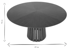 Table à manger ronde en bois foncé noyer D137 cm DITA