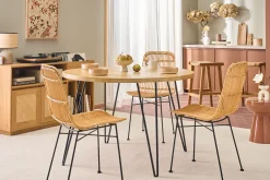 Table à manger ronde en bois manguier massif D116 cm VIBES
