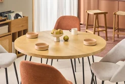Table à manger ronde en bois manguier massif D116 cm VIBES
