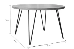 Table à manger ronde en bois manguier massif D116 cm VIBES