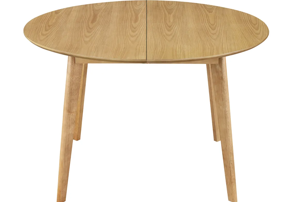 Table à manger ronde extensible finition chêne L120-150 cm LEENA