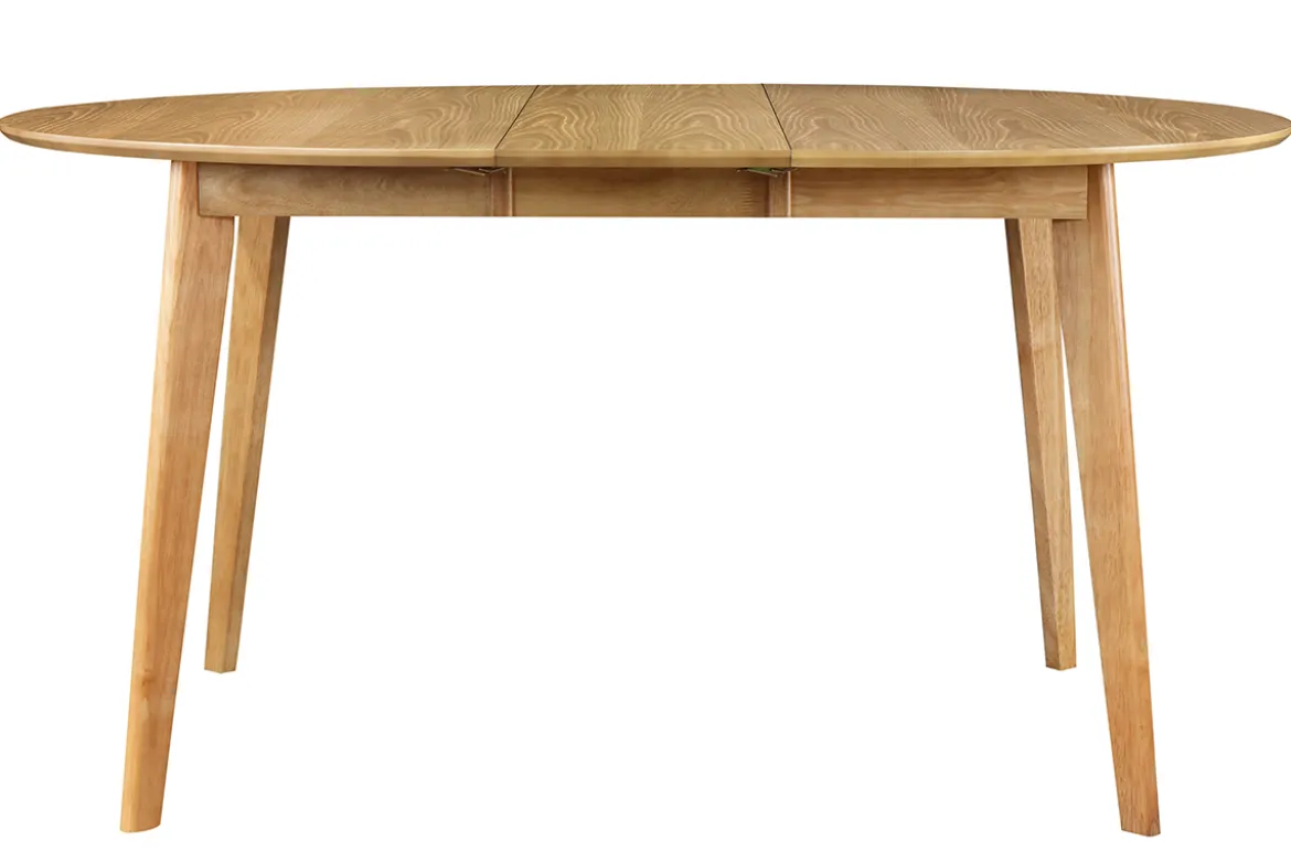 Table à manger ronde extensible finition chêne L120-150 cm LEENA