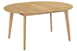 Table à manger ronde extensible finition chêne L120-150 cm LEENA