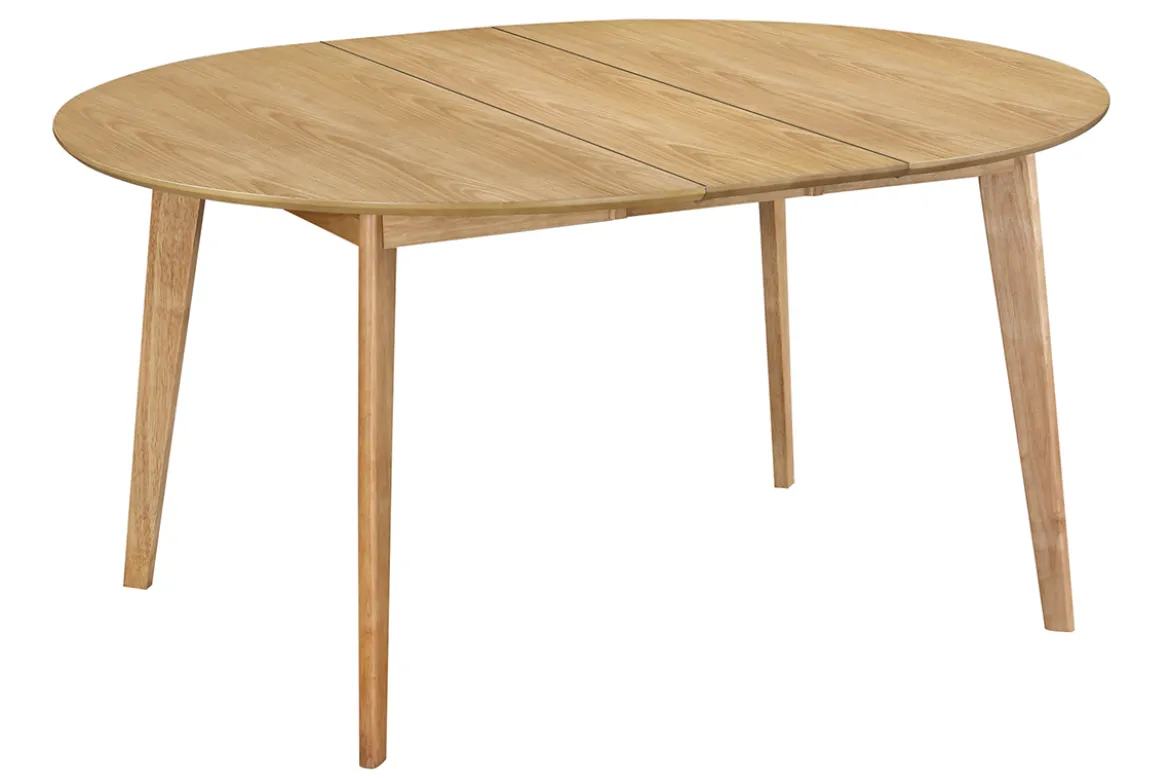 Table à manger ronde extensible finition chêne L120-150 cm LEENA