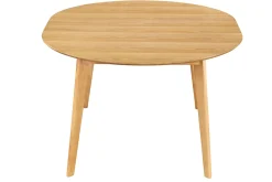 Table à manger ronde extensible finition chêne L120-150 cm LEENA