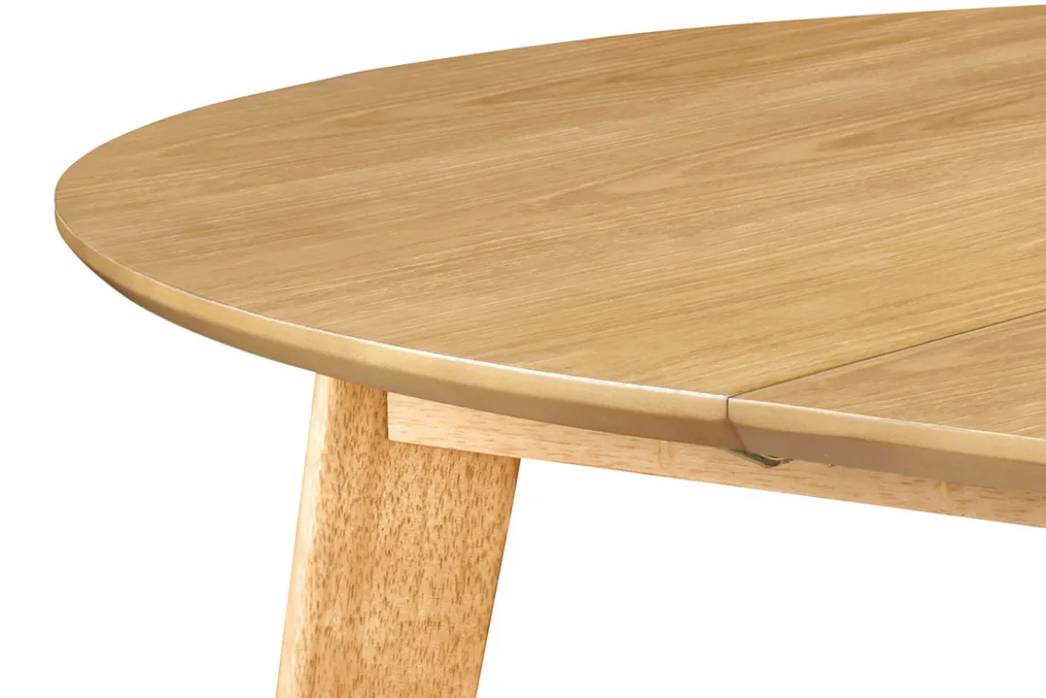 Table à manger ronde extensible finition chêne L120-150 cm LEENA
