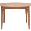 Table à manger ronde extensible avec rallonges intégrées en bois clair chêne L120-150 cm ANSEL