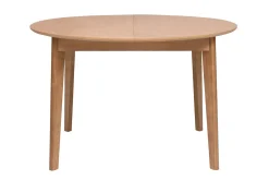 Table à manger ronde extensible avec rallonges intégrées en bois clair chêne L120-150 cm ANSEL