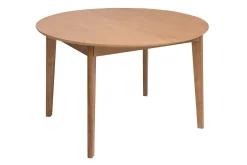 Table à manger ronde extensible avec rallonges intégrées en bois clair chêne L120-150 cm ANSEL