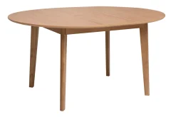 Table à manger ronde extensible avec rallonges intégrées en bois clair chêne L120-150 cm ANSEL