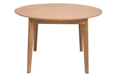 Table à manger ronde extensible avec rallonges intégrées en bois clair chêne L120-150 cm ANSEL