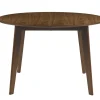 Table à manger ronde extensible finition noyer L120-150 cm LEENA