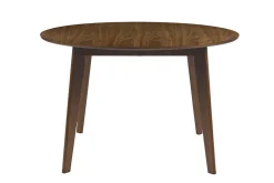 Table à manger ronde extensible finition noyer L120-150 cm LEENA