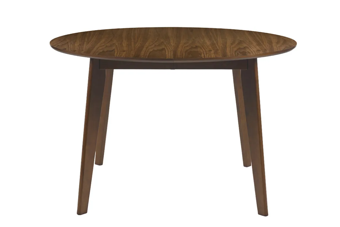 Table à manger ronde extensible finition noyer L120-150 cm LEENA