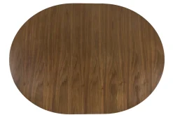 Table à manger ronde extensible finition noyer L120-150 cm LEENA