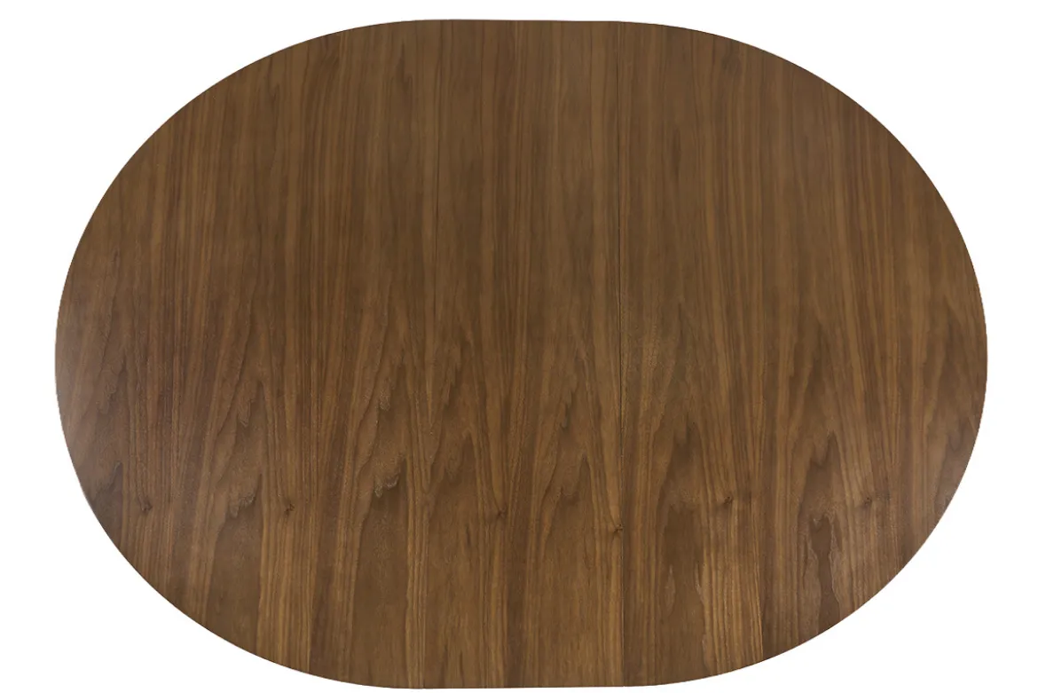 Table à manger ronde extensible finition noyer L120-150 cm LEENA