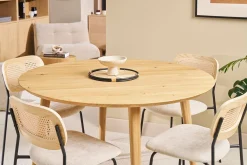 Table à manger ronde frêne D120 cm LIVIA