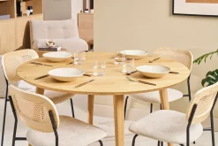 Table à manger ronde frêne D120 cm LIVIA