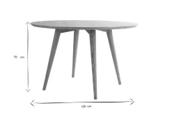 Table à manger ronde frêne D120 cm LIVIA
