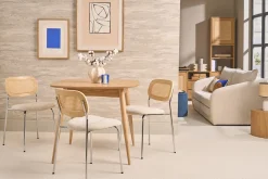 Table à manger scandinave carrée frêne naturel L90 cm BALTIK