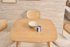Table à manger scandinave carrée frêne naturel L90 cm BALTIK