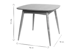 Table à manger scandinave carrée frêne naturel L90 cm BALTIK