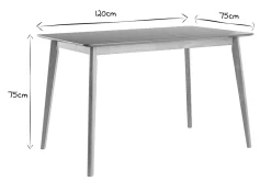 Table à manger scandinave finition frêne L120 cm ELION