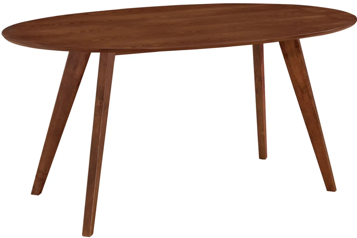 Table à manger vintage ovale en bois foncé L160 cm MARIK