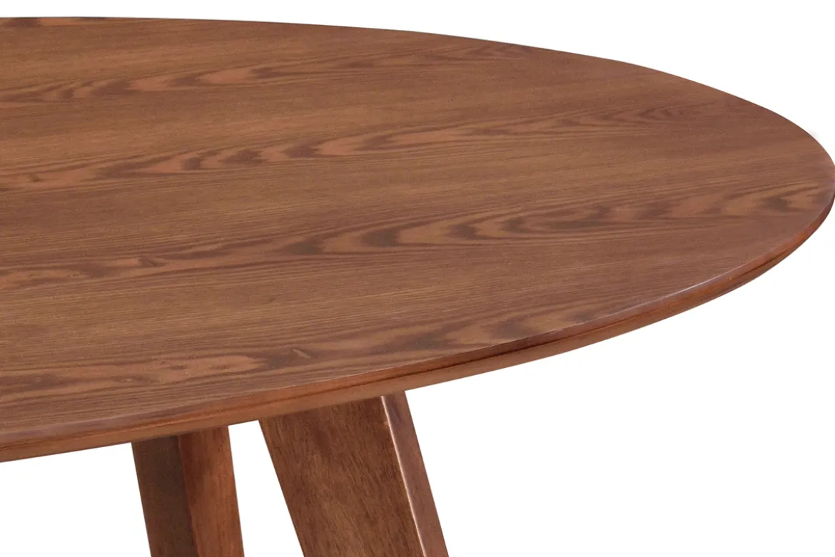 Table à manger vintage ovale en bois foncé L160 cm MARIK