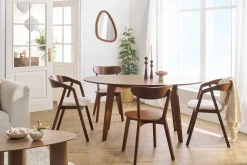 Table à manger vintage ovale en bois foncé L160 cm MARIK