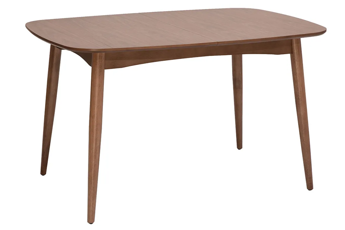 Table rectangulaire extensible avec rallonges intégrées en bois foncé noyer L130-160 cm HELMA