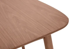 Table rectangulaire extensible avec rallonges intégrées en bois foncé noyer L130-160 cm HELMA