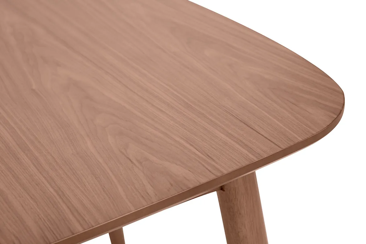 Table rectangulaire extensible avec rallonges intégrées en bois foncé noyer L130-160 cm HELMA