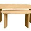 Tables basses gigognes bois clair manguier massif (lot de 2) MARBELLA